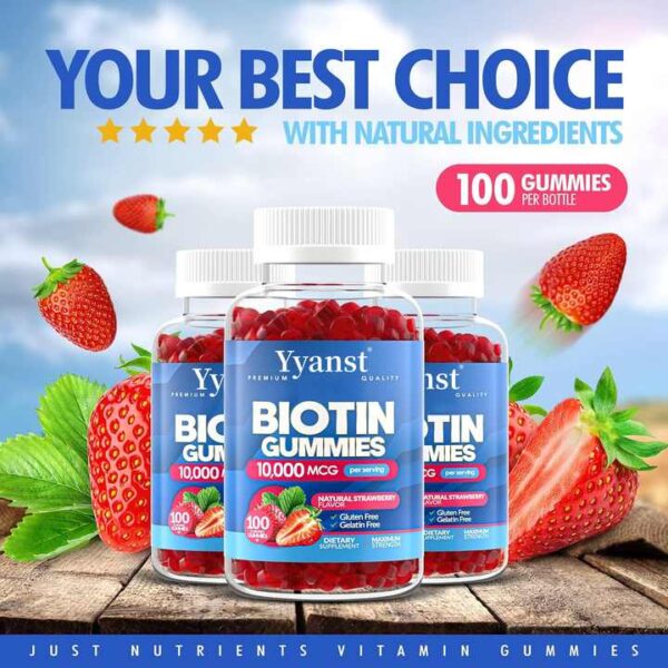 Biotin Gummies for Hair, Skin & Nails